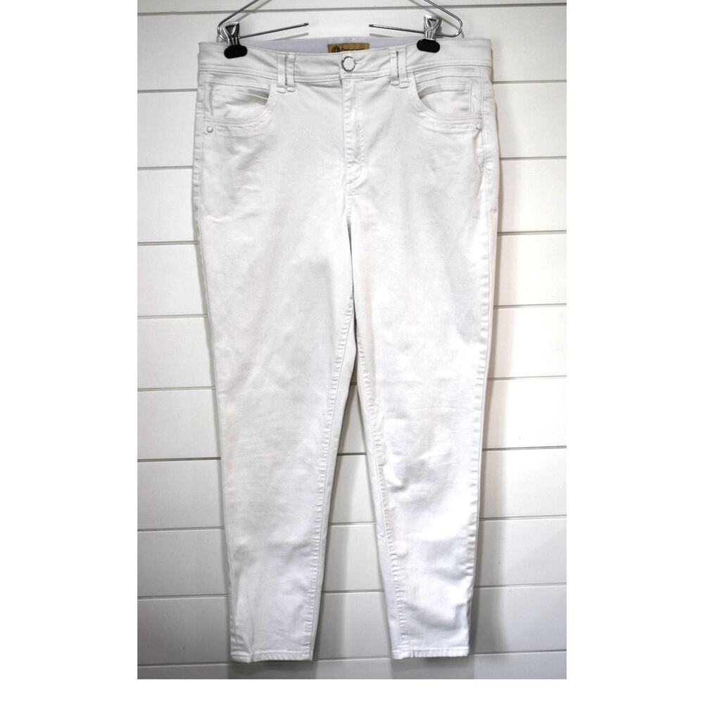 Democracy White Jeans Size 16 Ab Technology Cropped Ankle High Waist Recycled